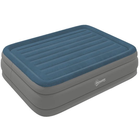 Outsunny King-Size Inflatable Mattress, with Built-In Electric Pump and Bag