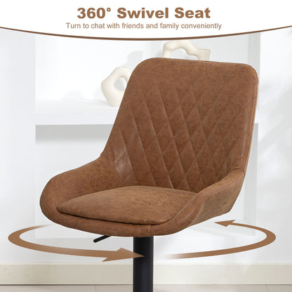 HOMCOM Set of Two Faux Leather Retro Bar Stools - Orange