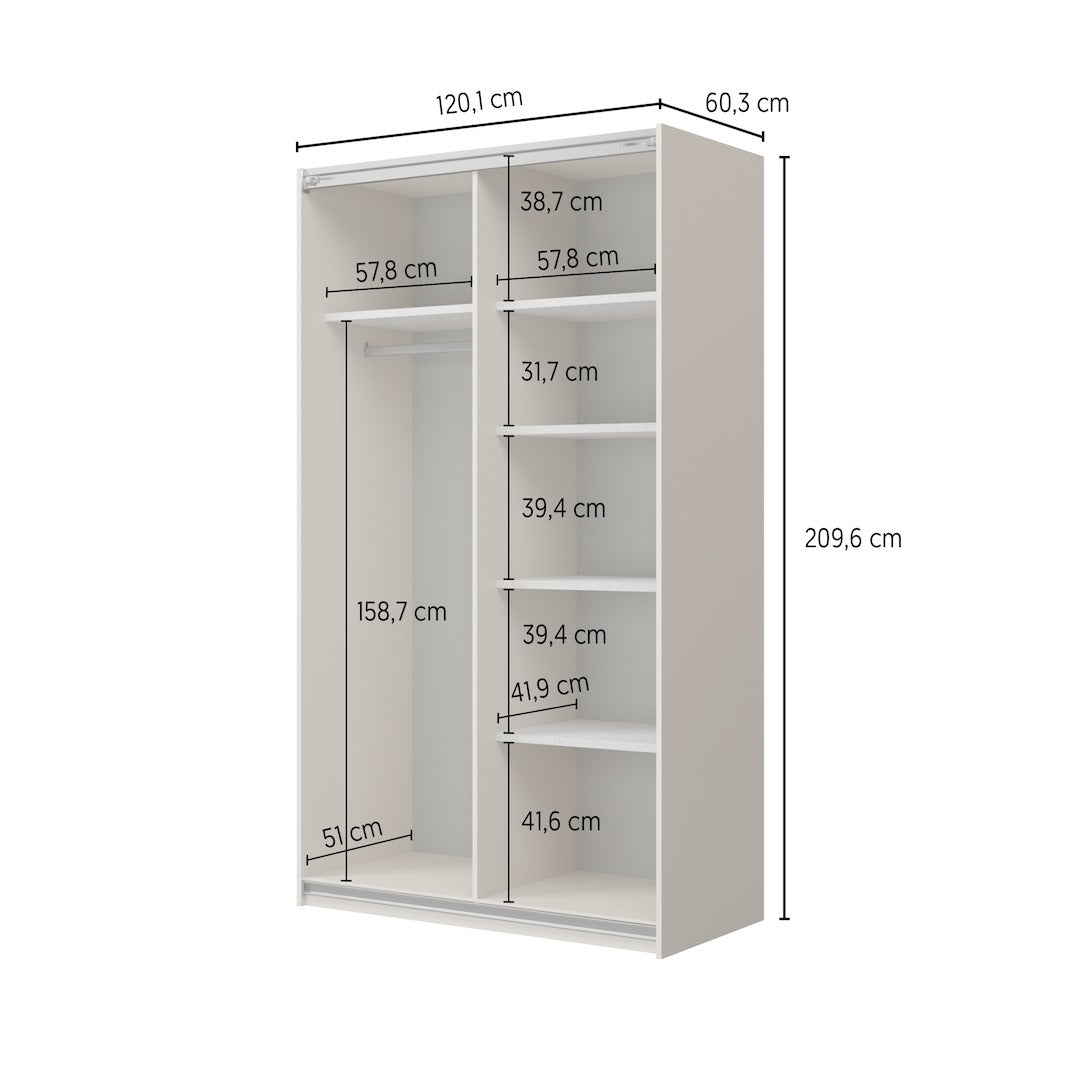 Cube Sliding Door Wardrobe 120cm