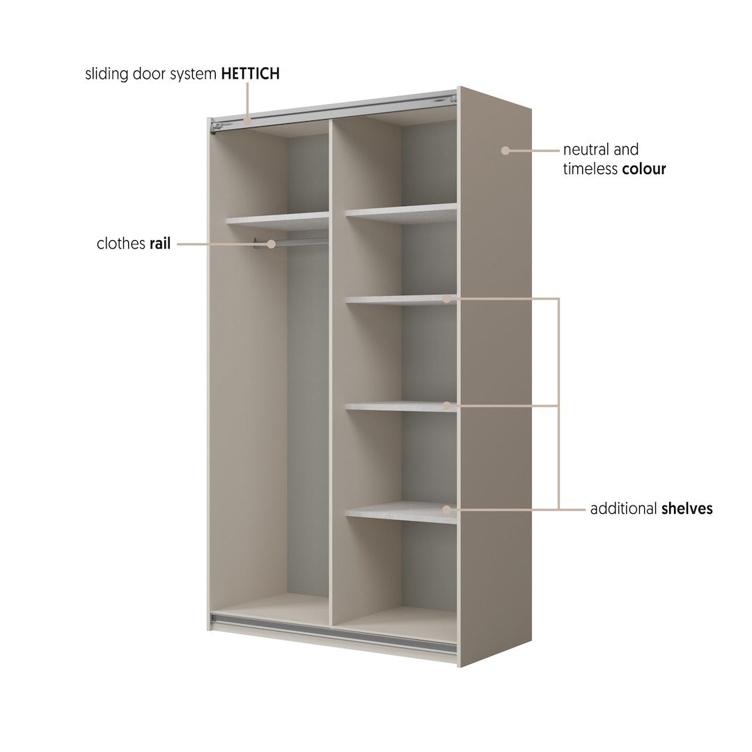Cube Sliding Door Wardrobe 120cm
