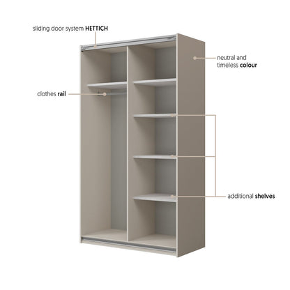 Cube Sliding Door Wardrobe 120cm