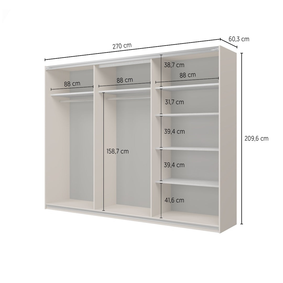 Cube Sliding Door Wardrobe 270cm