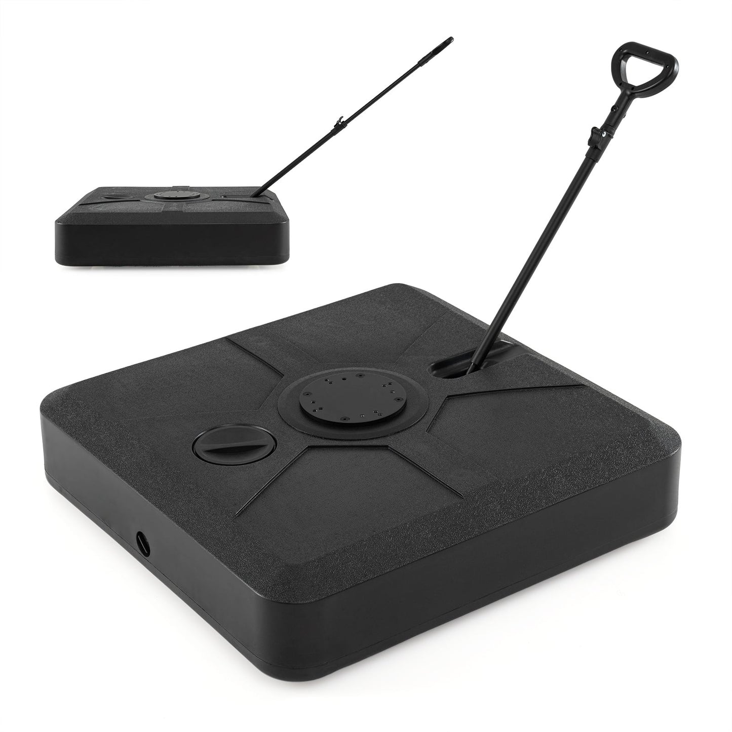 Cantilever Umbrella Base with Wheels and Retractable Pull Rod 150 kg Water and Sand-Black