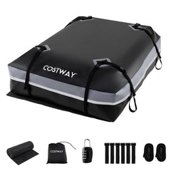 Car Rooftop Cargo Carrier Waterproof Heavy-Duty PVC Roof Bag Storage Bag-Grey-L