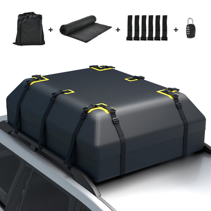 600L Car Roof Bag for All Vehicles with/without Racks-Black