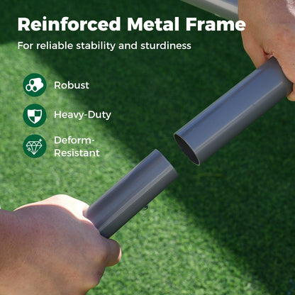 Carport Heavy-Duty Car Canopy with Roll-Up Ventilated Windows-Dark Grey