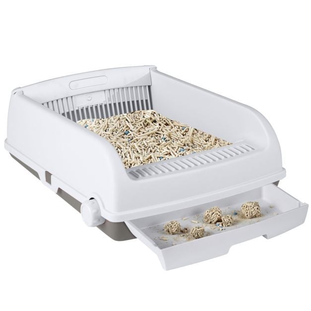 Cat Furniture with Cat litter box enclosure Semi-auto Open-top Cat Litter Box and 179cm Cat Tree