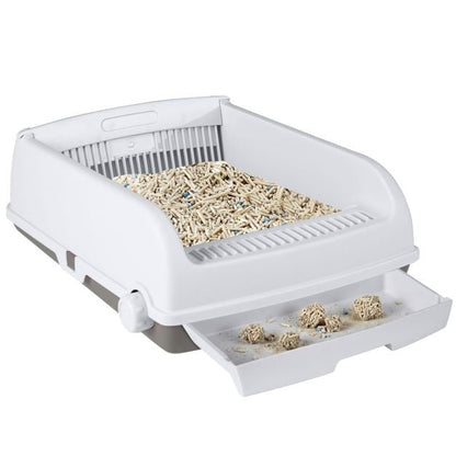 Cat Furniture with Cat litter box enclosure Semi-auto Open-top Cat Litter Box and 179cm Cat Tree