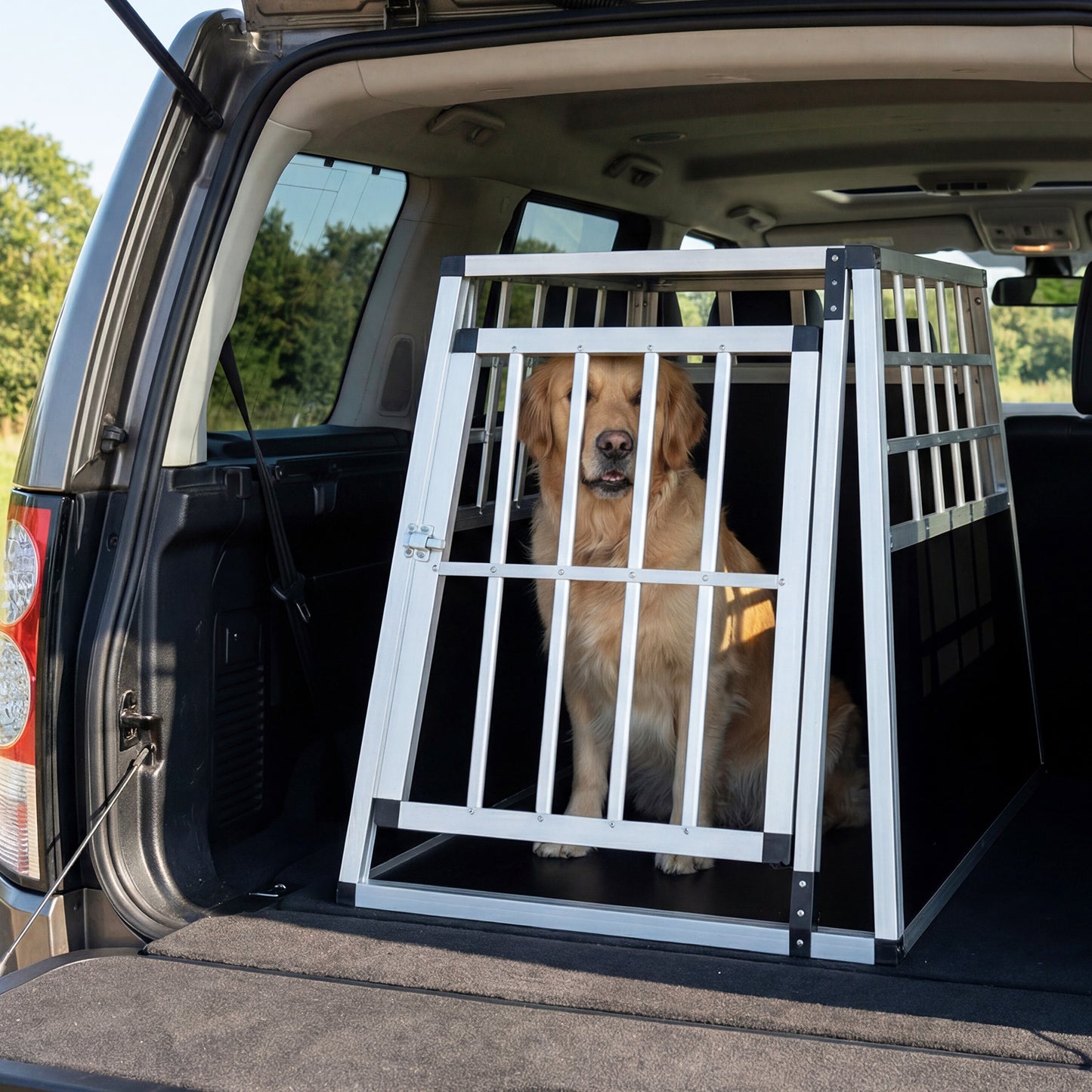 Chew Proof Dog Cage for Small Medium Dogs with Trapezoidal Design for Camping