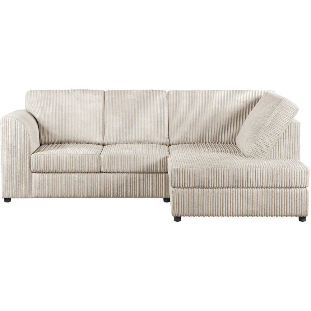 Chicago Jumbo Cord Full Back Cream Corner Sofa