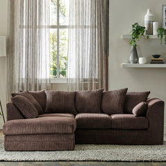 Chicago Jumbo Cord Chocolate Corner Sofa