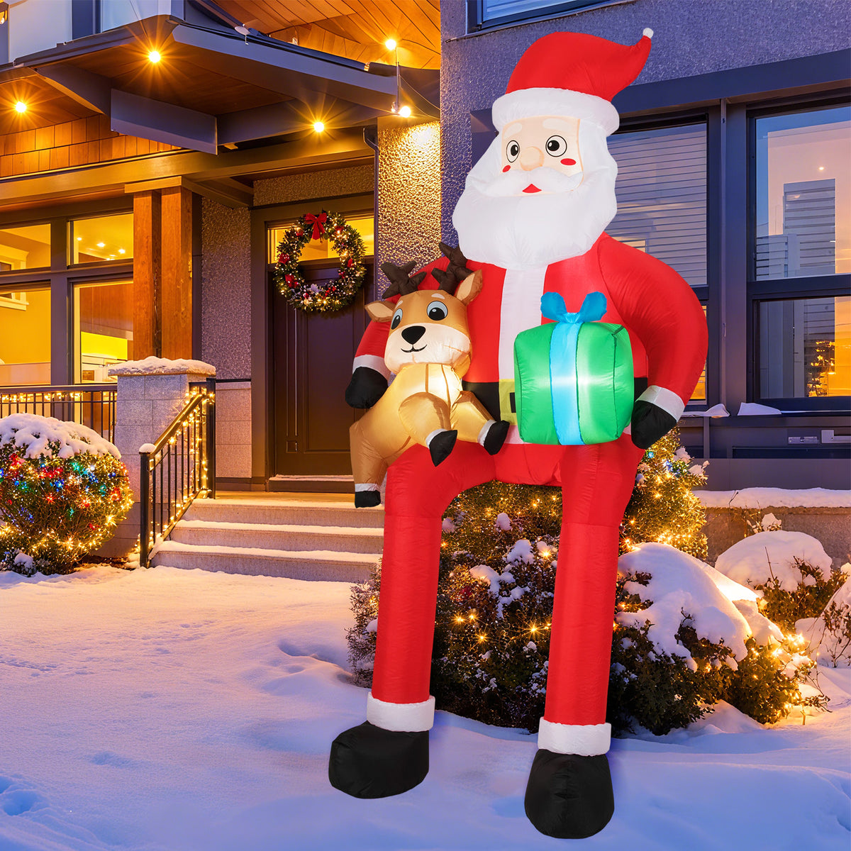 Christmas Inflatable Santa Outdoor Decoration with Built-in LED Lights