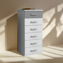 Grey Chest of Drawers COMODO Tallboy Medium Chest, 6 Drawers