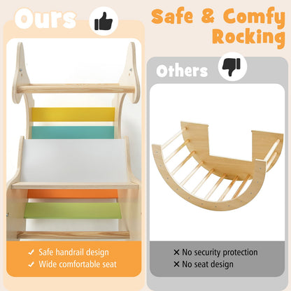 3-in-1 Climbing Toy Set for Kids with Cute Sea Lion Pattern & Rich Colors-Natural