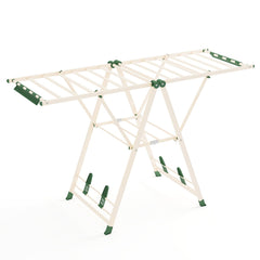 Clothes Drying Rack Foldable Laundry Drying Rack with 18 Drying Rails-Beige