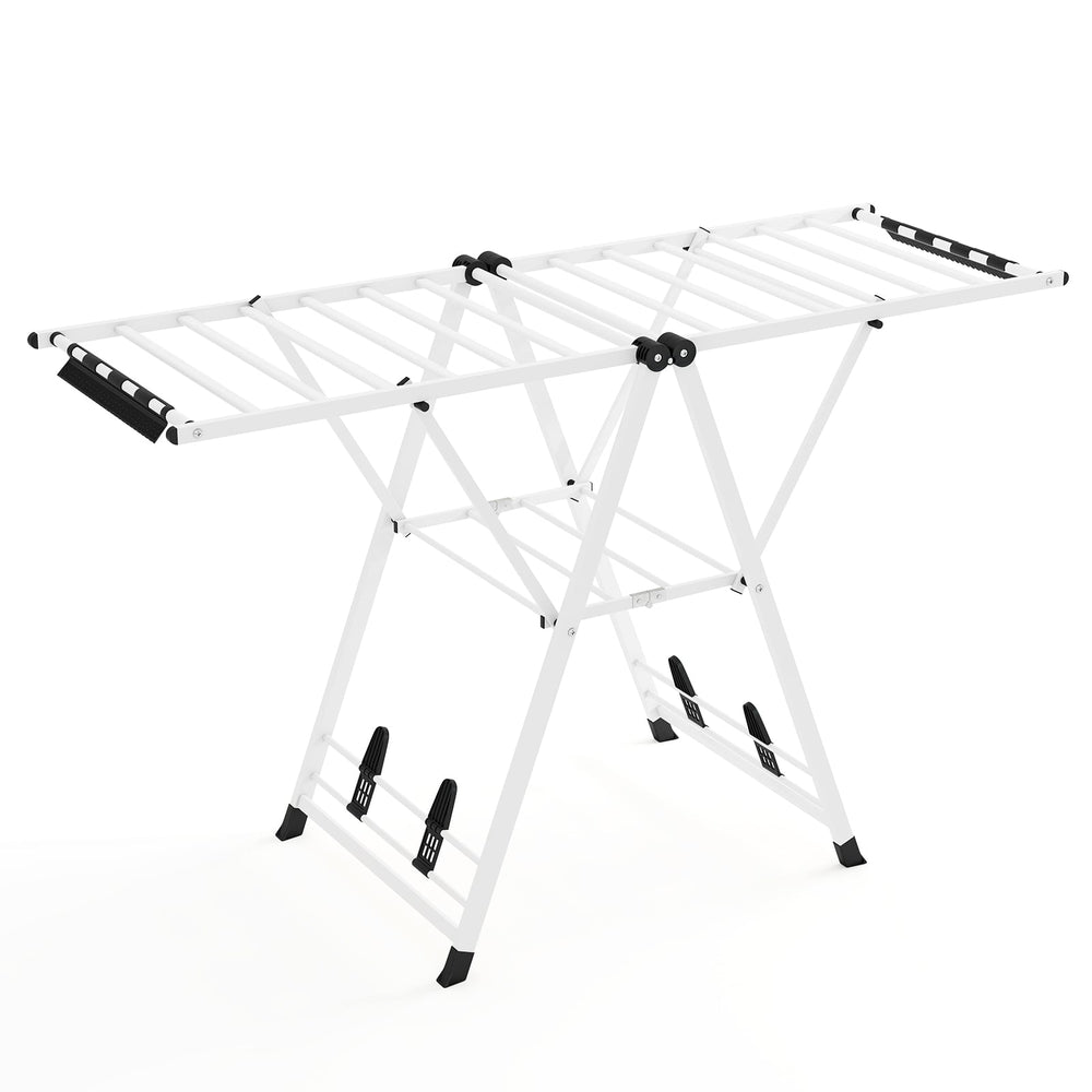 Clothes Drying Rack Foldable Laundry Drying Rack with 18 Drying Rails-White