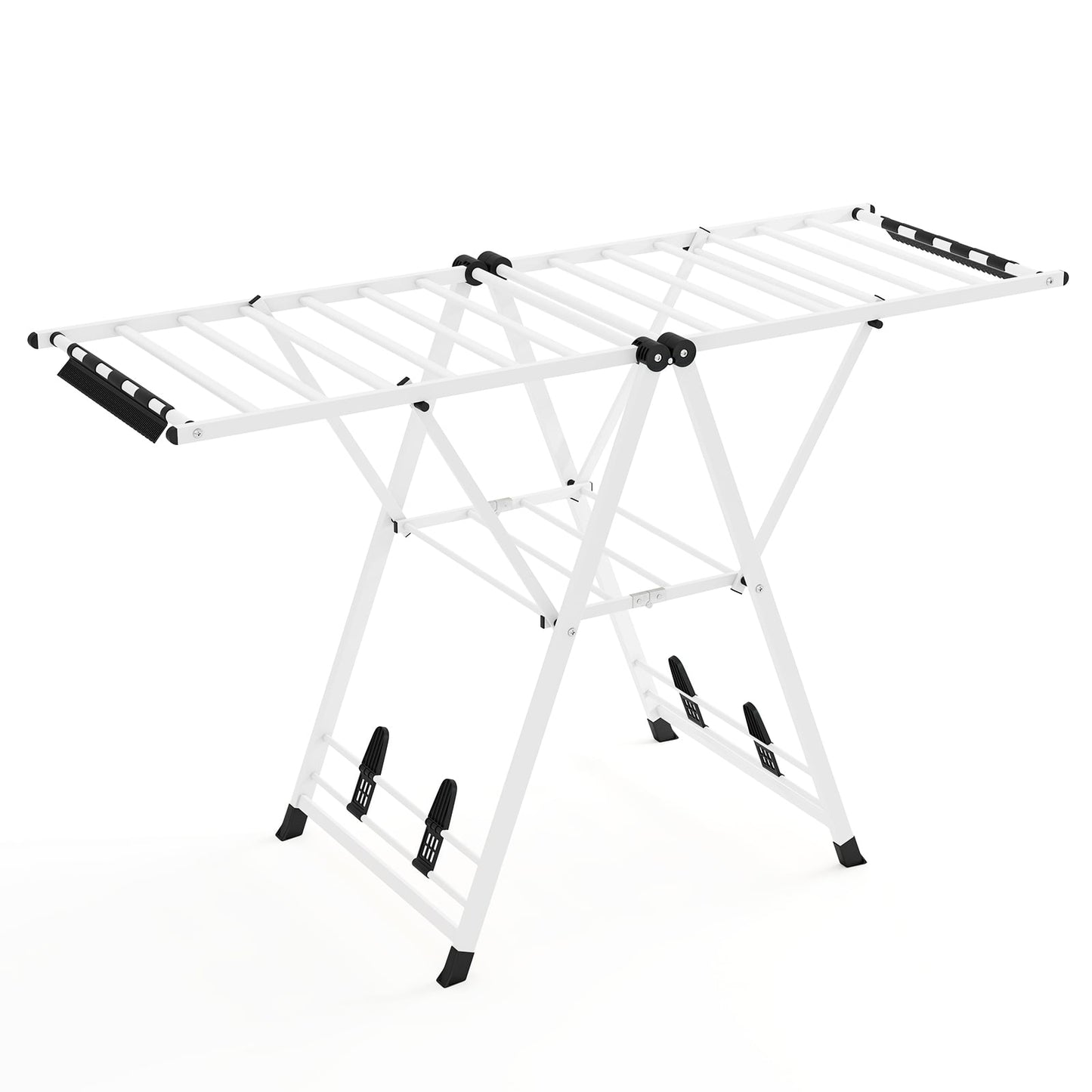 Clothes Drying Rack Foldable Laundry Drying Rack with 18 Drying Rails-White