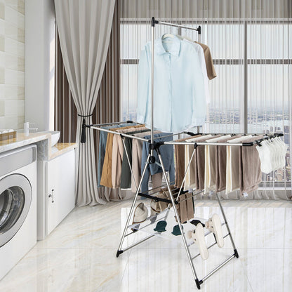Clothes Drying Rack with 6-Level Adjustable Height