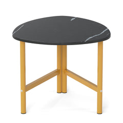 Coffee Table Triangle Center Table with Metal Legs Industrial Accent Sofa Table-Black