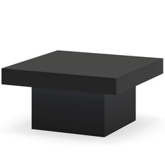 Coffee Table with LED Lights Square Center Table with Remote and 20 Static Colors-Black