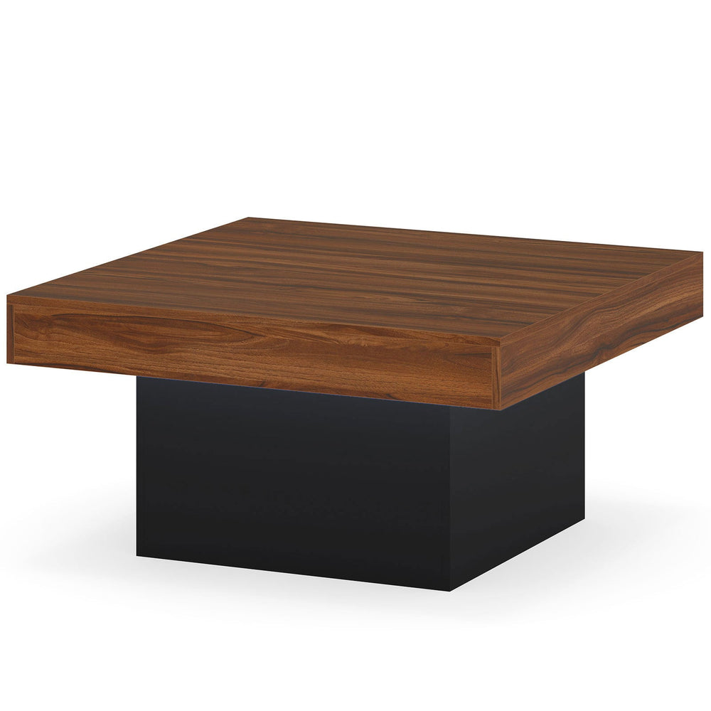 Coffee Table with LED Lights Square Center Table with Remote and 20 Static Colors-Coffee