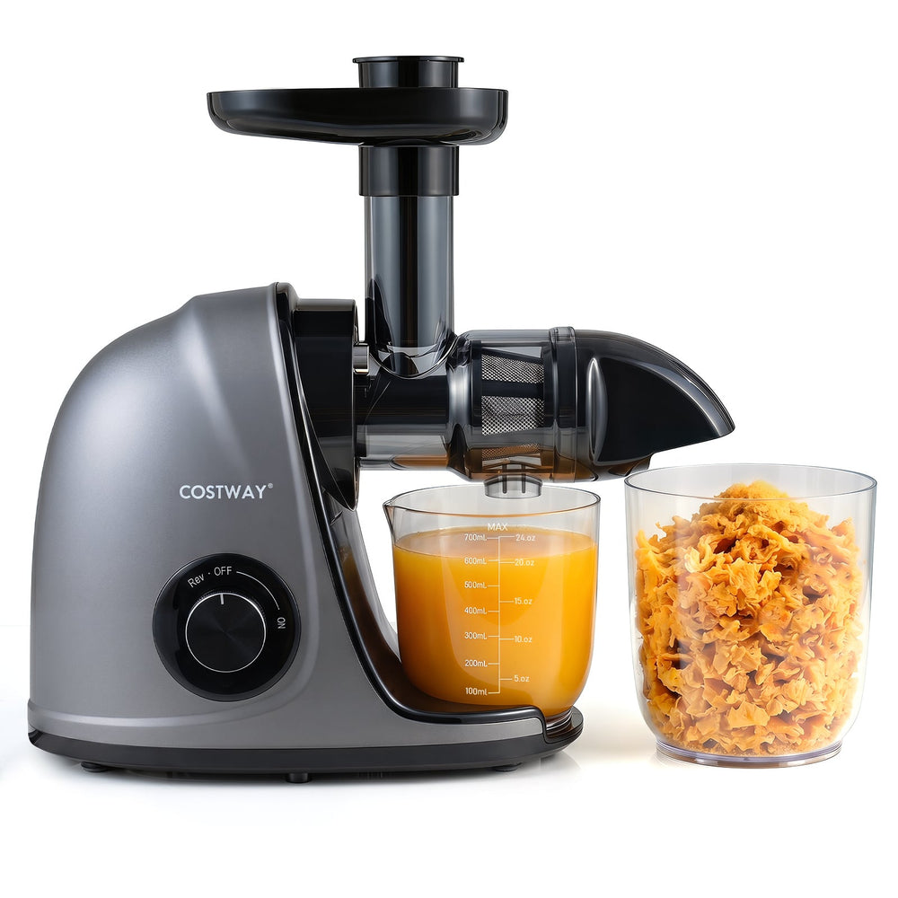 Cold Press Juicer Machine with Anti-Jam Reverse and 150W Quiet Motor-Silver