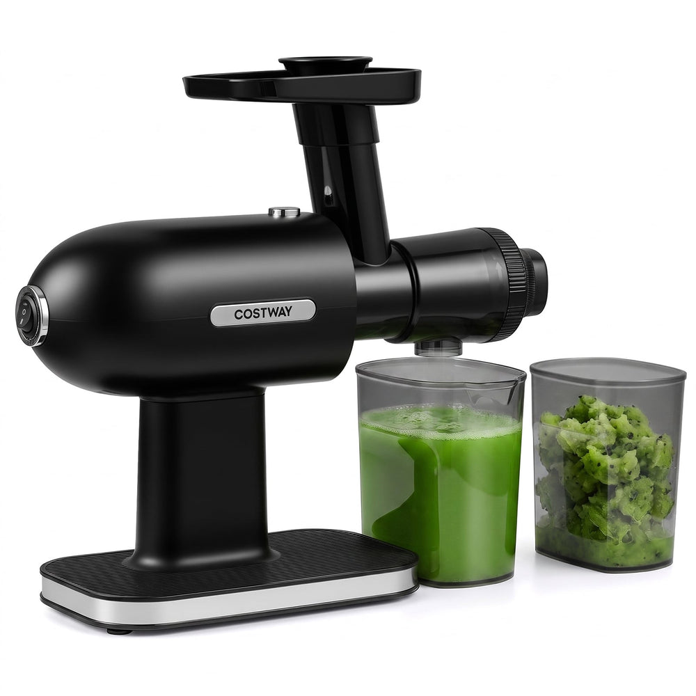 Cold Press Slow Juicer with High Juice Yield and Pusher for Fruits Vegetables-Black