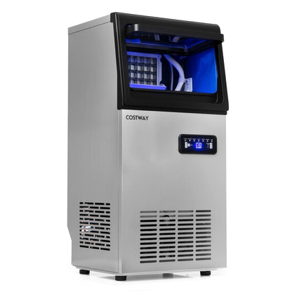 Commercial Ice Maker 50kg/24H with 11kg Storage and Filter Self-Cleaning