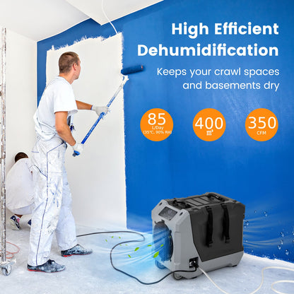 85 L/Day Commercial Dehumidifier with Auto Defrost-Black