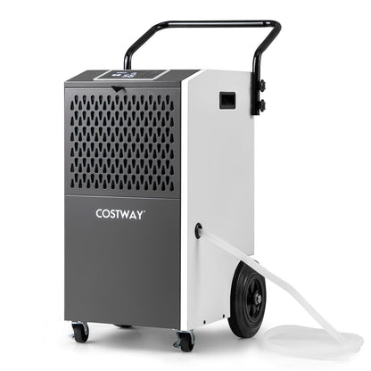 73 L/Day Commercial Dehumidifier with Drain Hose and Timer-White
