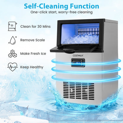 23 kg/24H Commercial Ice Maker with 5 kg Storage Capacity and Self-Cleaning-Silver