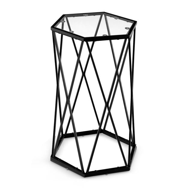 Compact Coffee Table with Tempered Glass Top for Living Room/Bedroom