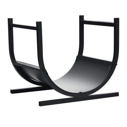 Complete Fireplace & Fire Pit Companion Set: Folding 3-Panel Fire Screen & U-Shaped Patio Firewood Rack