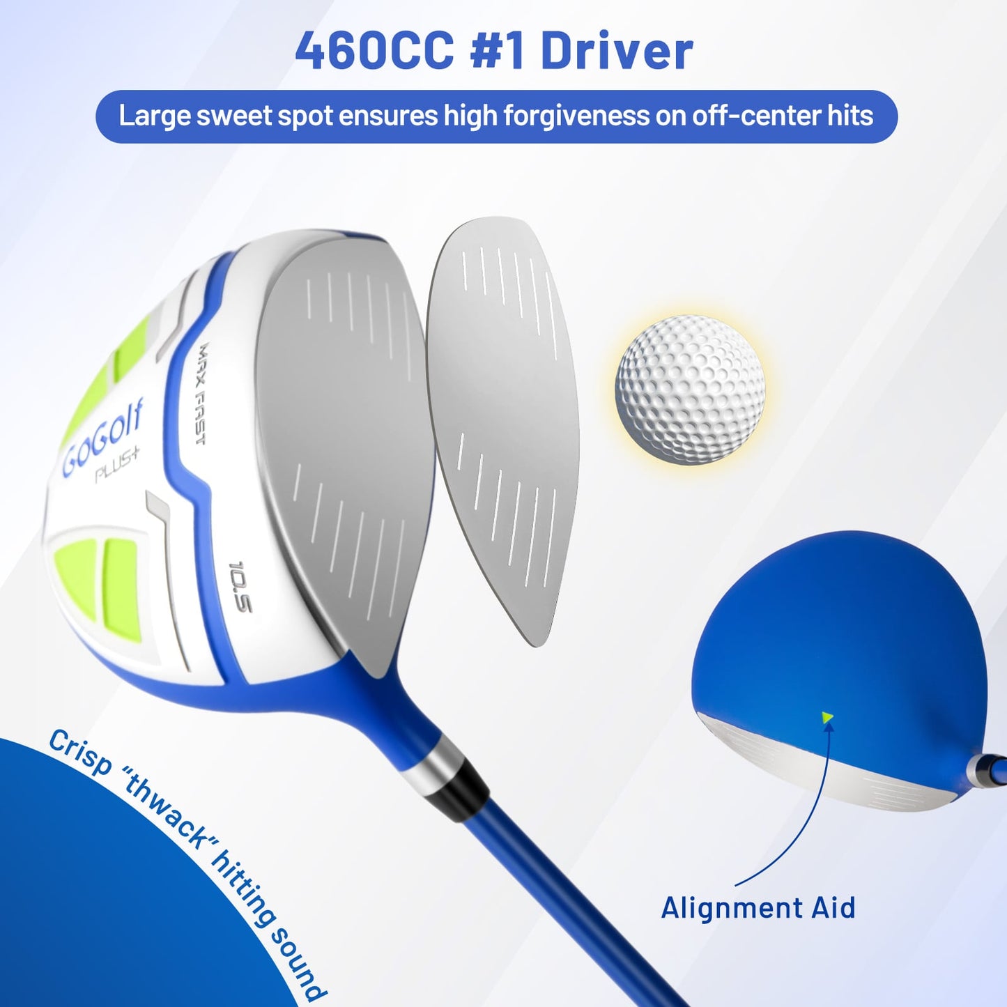 Men's Complete Golf Clubs and Bag Set Right Handed-Blue