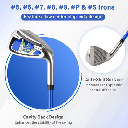 Men's Complete Golf Clubs and Bag Set Right Handed-Blue