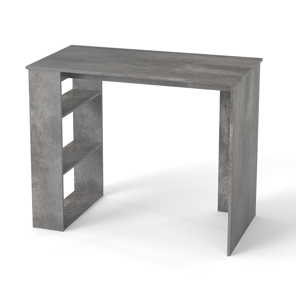 Computer Desk with Bookshelf for Study Living Room-Grey