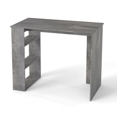 Computer Desk with Bookshelf for Study Living Room-Grey