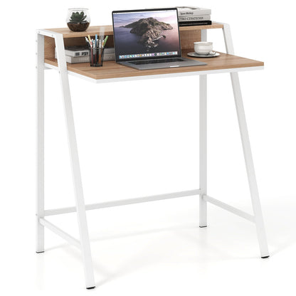 Computer Desk with Monitor Stand 80 CM Small Desk Compact Desk-Natural