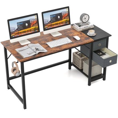 140cm Office Desk Computer Workstation with 2 Drawers and Hook-M