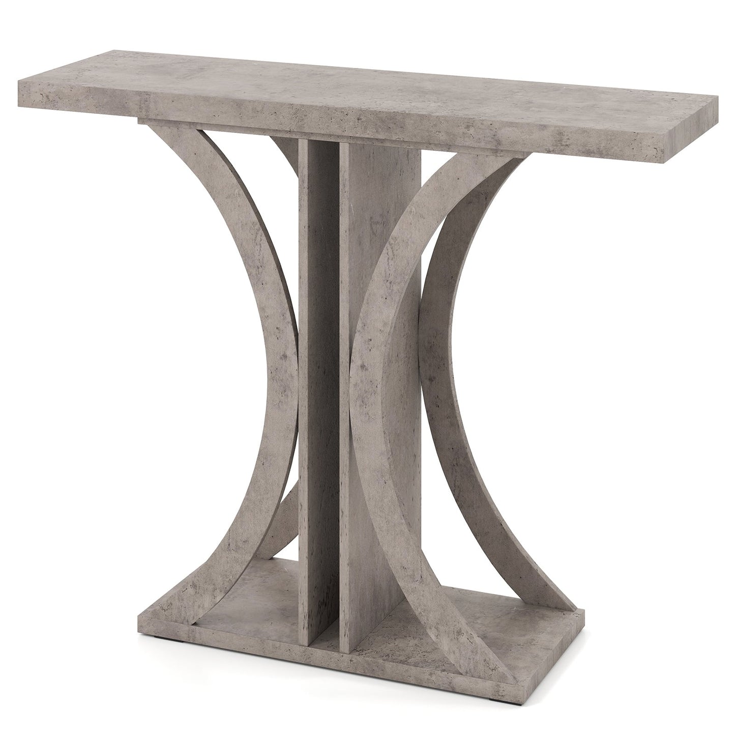 Console Table 100 cm Rectangular Entryway Table with Geometric Frame-Grey