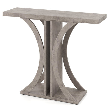 Console Table 100 cm Rectangular Entryway Table with Geometric Frame-Grey