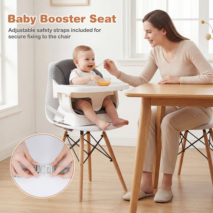 Convertible High Chair for Babies and Toddlers with Adjustable Tray-Grey