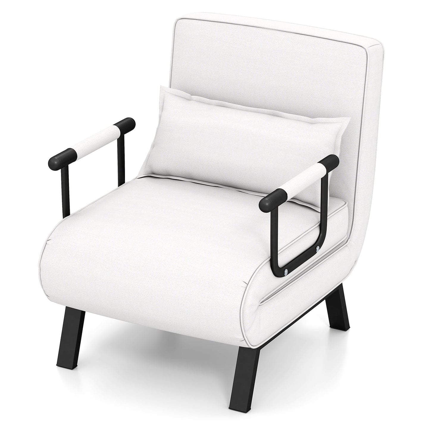 Convertible Sofa Bed 4-in-1 with 6-Position Adjustable Backrest-Beige