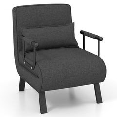 Armchair bed Folding recliner sofa bed Sofa bed with backrest Dark grey