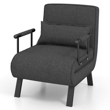 Convertible Sofa Bed 4-in-1 with 6-Position Adjustable Backrest-Dark Grey
