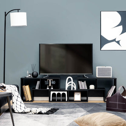 3 Pieces Convertible TV Stand for TVs up to 65 Inches-Black