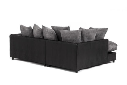 Harvey Cord Fabric Corner Sofa - Black or Brown