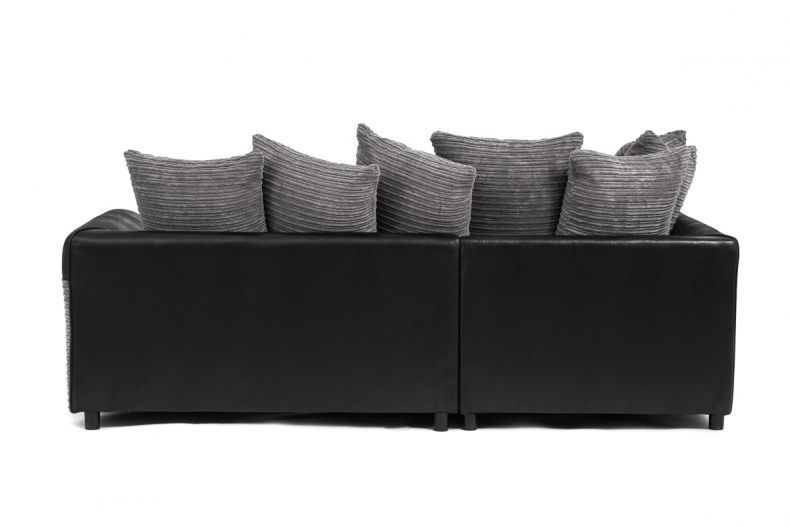 Harvey Cord Fabric Corner Sofa - Black or Brown