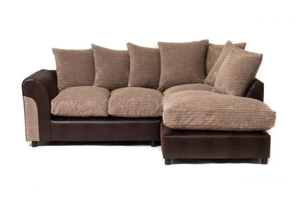 Harvey Cord Fabric Corner Sofa - Black or Brown