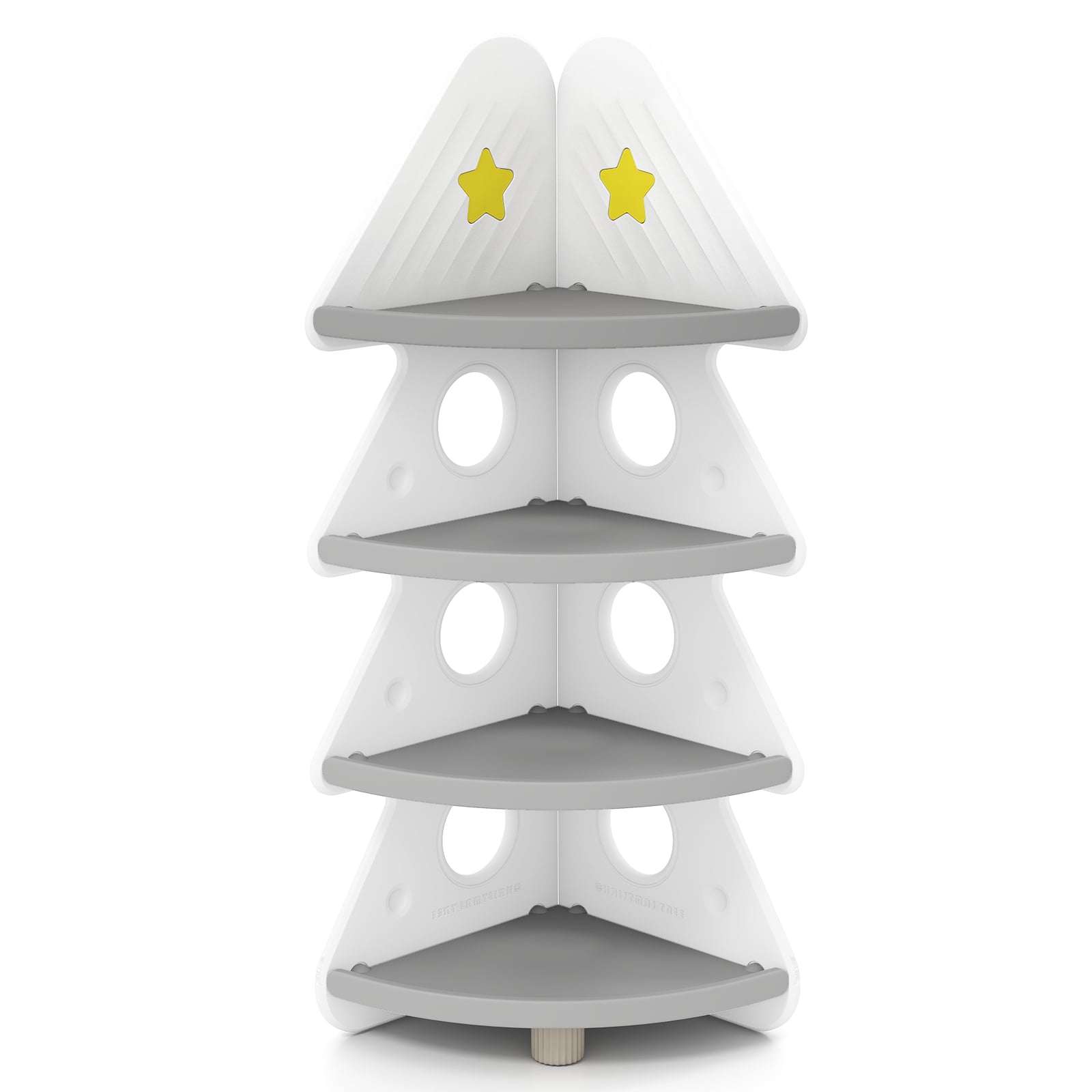 4-Tier Kids Corner Bookshelf for Kids Room and Nursery Playroom-White